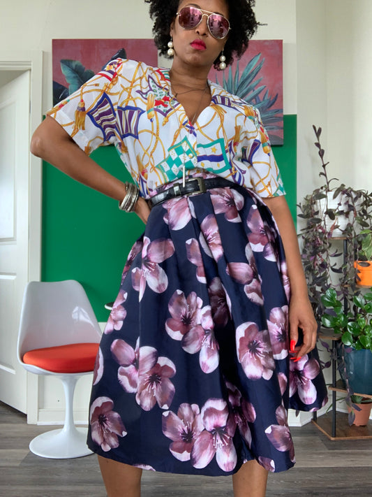 Vintage Floral Circle Skirt