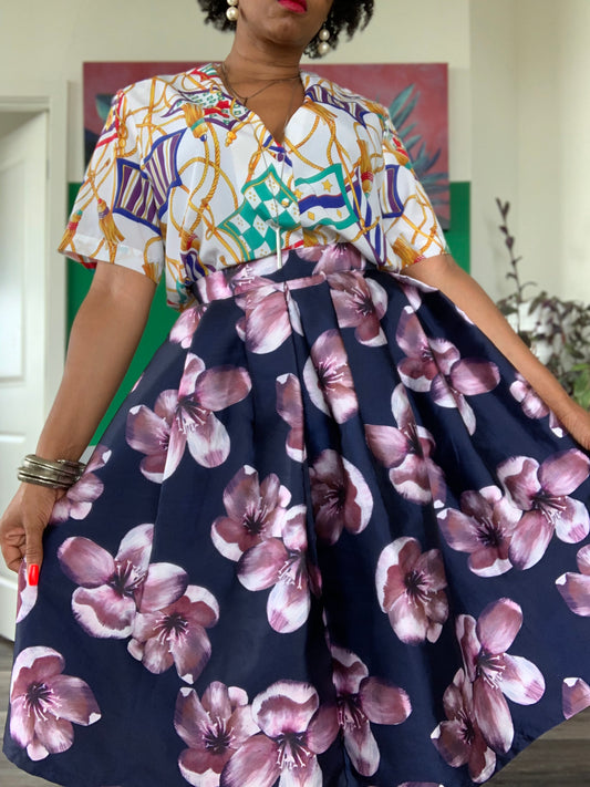 Vintage Floral Circle Skirt