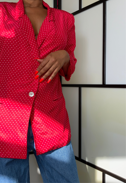 Classy Hauxe Vintage Polkadot Blazer